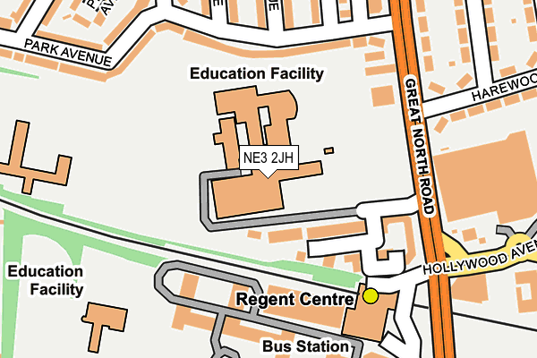 NE3 2JH map - OS OpenMap – Local (Ordnance Survey) NE3 2JH map - OS OpenMap – Local (Ordnance Survey)