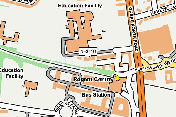 NE3 2JJ map - OS OpenMap – Local (Ordnance Survey) NE3 2JJ map - OS OpenMap – Local (Ordnance Survey)