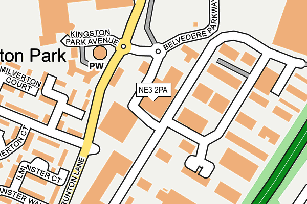 NE3 2PA map - OS OpenMap – Local (Ordnance Survey) NE3 2PA map - OS OpenMap – Local (Ordnance Survey)