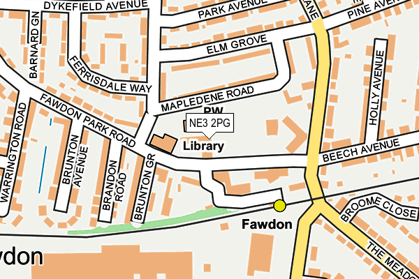 NE3 2PG map - OS OpenMap – Local (Ordnance Survey) NE3 2PG map - OS OpenMap – Local (Ordnance Survey)