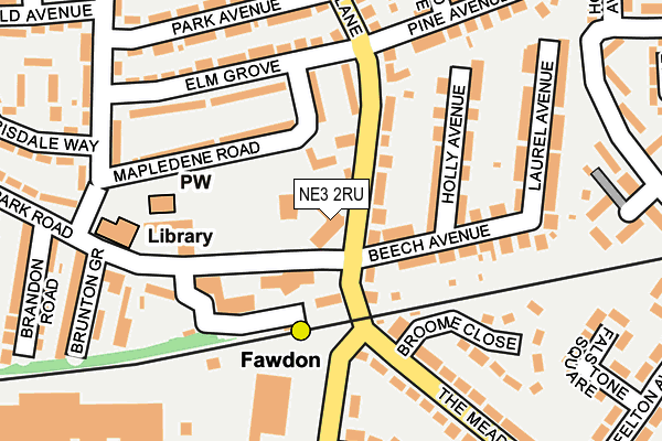NE3 2RU map - OS OpenMap – Local (Ordnance Survey) NE3 2RU map - OS OpenMap – Local (Ordnance Survey)