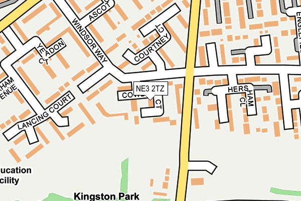 NE3 2TZ map - OS OpenMap – Local (Ordnance Survey)