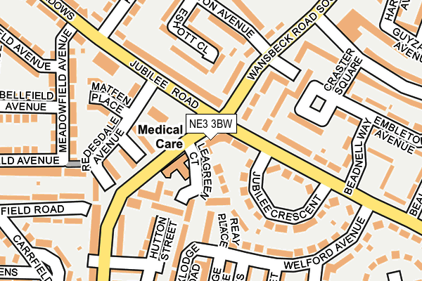 NE3 3BW map - OS OpenMap – Local (Ordnance Survey) NE3 3BW map - OS OpenMap – Local (Ordnance Survey)