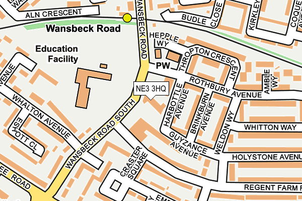 NE3 3HQ map - OS OpenMap – Local (Ordnance Survey) NE3 3HQ map - OS OpenMap – Local (Ordnance Survey)
