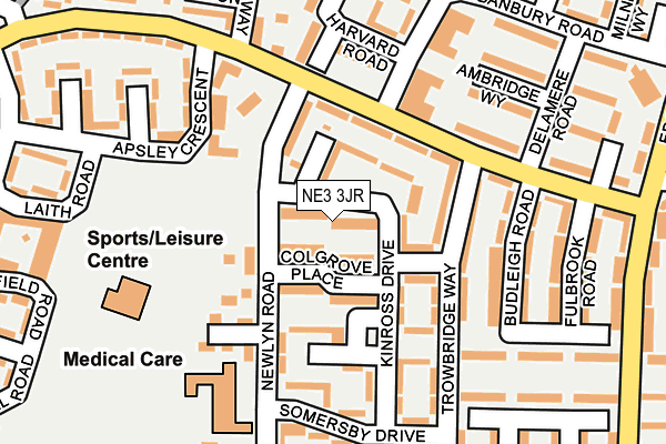 NE3 3JR map - OS OpenMap – Local (Ordnance Survey) NE3 3JR map - OS OpenMap – Local (Ordnance Survey)