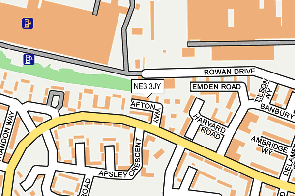 NE3 3JY map - OS OpenMap – Local (Ordnance Survey) NE3 3JY map - OS OpenMap – Local (Ordnance Survey)