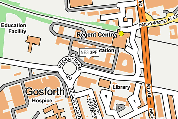NE3 3PF map - OS OpenMap – Local (Ordnance Survey) NE3 3PF map - OS OpenMap – Local (Ordnance Survey)