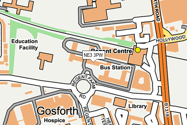 NE3 3PW map - OS OpenMap – Local (Ordnance Survey) NE3 3PW map - OS OpenMap – Local (Ordnance Survey)