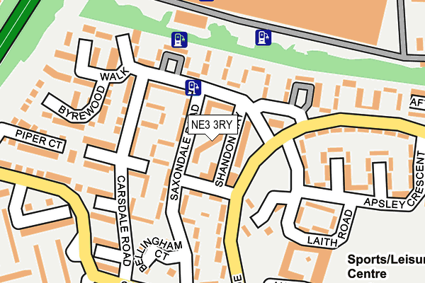 NE3 3RY map - OS OpenMap – Local (Ordnance Survey) NE3 3RY map - OS OpenMap – Local (Ordnance Survey)