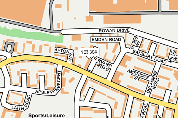 NE3 3SX map - OS OpenMap – Local (Ordnance Survey) NE3 3SX map - OS OpenMap – Local (Ordnance Survey)