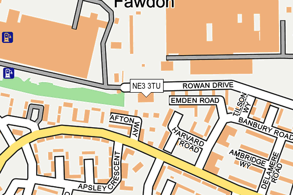 NE3 3TU map - OS OpenMap – Local (Ordnance Survey)