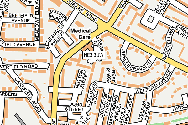 NE3 3UW map - OS OpenMap – Local (Ordnance Survey) NE3 3UW map - OS OpenMap – Local (Ordnance Survey)