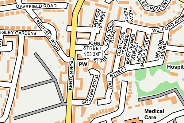 NE3 3XF map - OS OpenMap – Local (Ordnance Survey) NE3 3XF map - OS OpenMap – Local (Ordnance Survey)