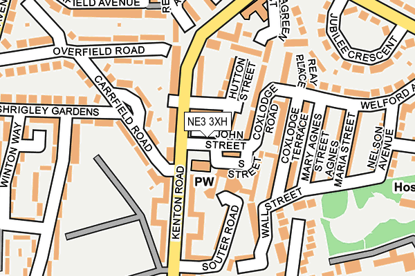 NE3 3XH map - OS OpenMap – Local (Ordnance Survey) NE3 3XH map - OS OpenMap – Local (Ordnance Survey)