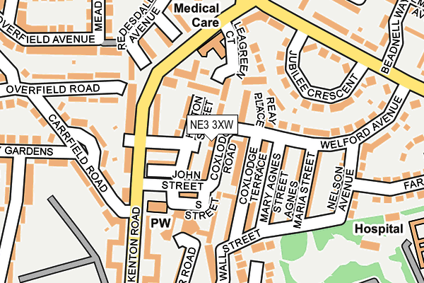 NE3 3XW map - OS OpenMap – Local (Ordnance Survey) NE3 3XW map - OS OpenMap – Local (Ordnance Survey)