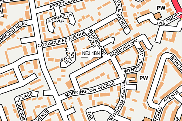 NE3 4BN map - OS OpenMap – Local (Ordnance Survey) NE3 4BN map - OS OpenMap – Local (Ordnance Survey)