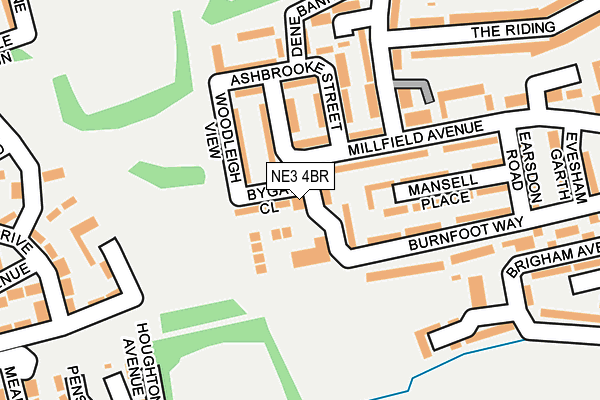 NE3 4BR map - OS OpenMap – Local (Ordnance Survey) NE3 4BR map - OS OpenMap – Local (Ordnance Survey)