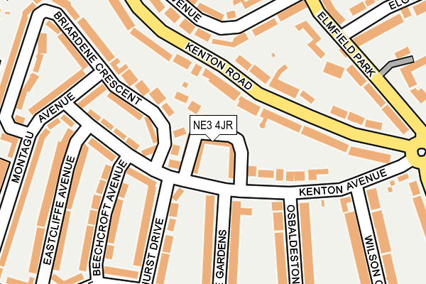 NE3 4JR map - OS OpenMap – Local (Ordnance Survey) NE3 4JR map - OS OpenMap – Local (Ordnance Survey)