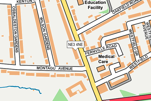 NE3 4NE map - OS OpenMap – Local (Ordnance Survey) NE3 4NE map - OS OpenMap – Local (Ordnance Survey)