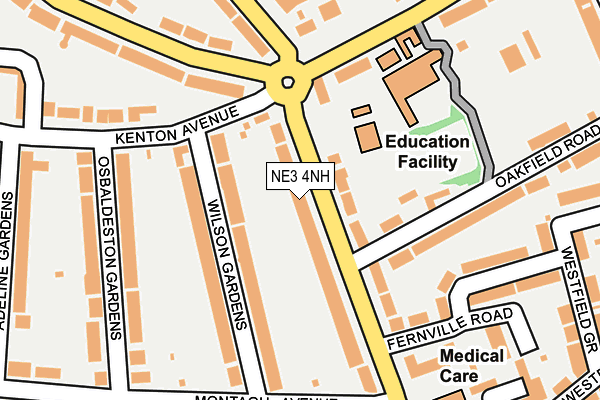 NE3 4NH map - OS OpenMap – Local (Ordnance Survey) NE3 4NH map - OS OpenMap – Local (Ordnance Survey)