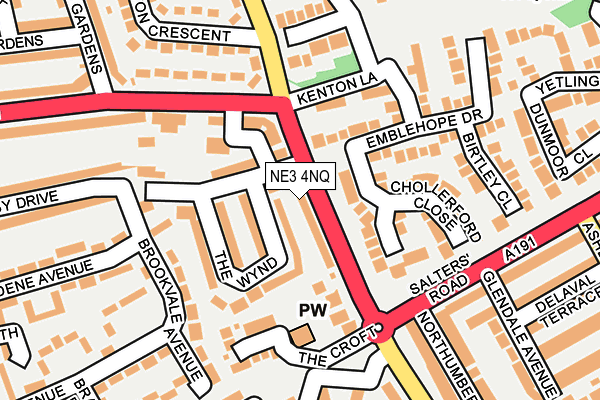 NE3 4NQ map - OS OpenMap – Local (Ordnance Survey) NE3 4NQ map - OS OpenMap – Local (Ordnance Survey)