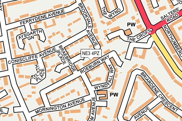 NE3 4PZ map - OS OpenMap – Local (Ordnance Survey) NE3 4PZ map - OS OpenMap – Local (Ordnance Survey)