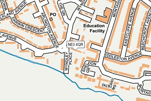 NE3 4QR map - OS OpenMap – Local (Ordnance Survey) NE3 4QR map - OS OpenMap – Local (Ordnance Survey)