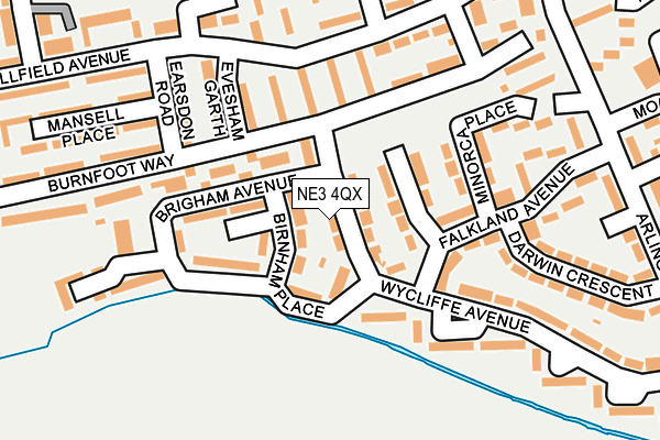 NE3 4QX map - OS OpenMap – Local (Ordnance Survey)