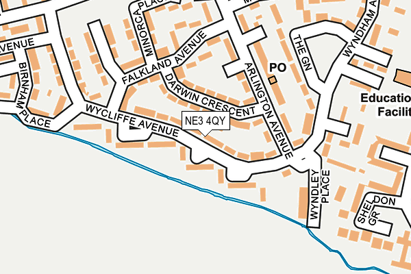 NE3 4QY map - OS OpenMap – Local (Ordnance Survey) NE3 4QY map - OS OpenMap – Local (Ordnance Survey)