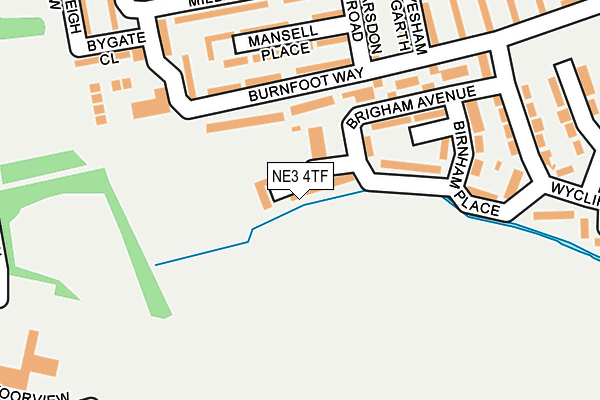 NE3 4TF map - OS OpenMap – Local (Ordnance Survey) NE3 4TF map - OS OpenMap – Local (Ordnance Survey)