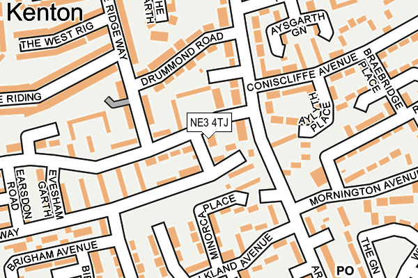 NE3 4TJ map - OS OpenMap – Local (Ordnance Survey) NE3 4TJ map - OS OpenMap – Local (Ordnance Survey)