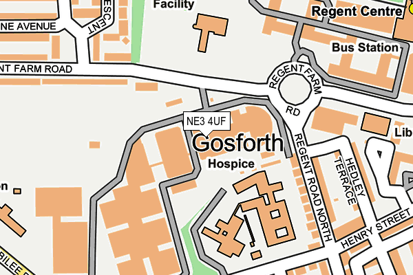 NE3 4UF map - OS OpenMap – Local (Ordnance Survey) NE3 4UF map - OS OpenMap – Local (Ordnance Survey)