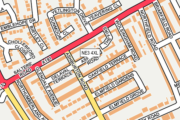 NE3 4XL map - OS OpenMap – Local (Ordnance Survey) NE3 4XL map - OS OpenMap – Local (Ordnance Survey)