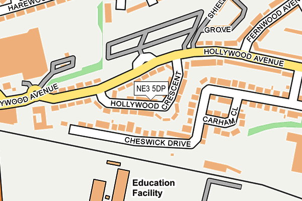 NE3 5DP map - OS OpenMap – Local (Ordnance Survey) NE3 5DP map - OS OpenMap – Local (Ordnance Survey)