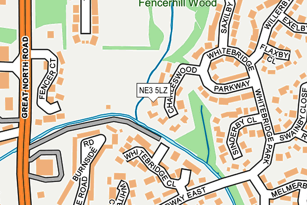 NE3 5LZ map - OS OpenMap – Local (Ordnance Survey) NE3 5LZ map - OS OpenMap – Local (Ordnance Survey)