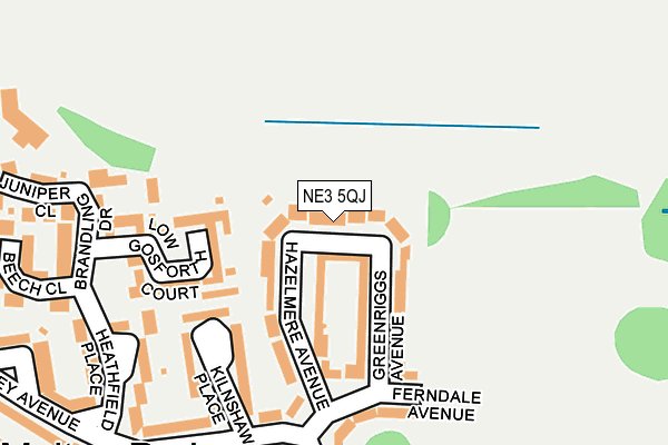 NE3 5QJ map - OS OpenMap – Local (Ordnance Survey) NE3 5QJ map - OS OpenMap – Local (Ordnance Survey)