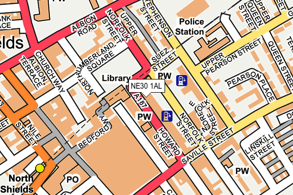 NE30 1AL map - OS OpenMap – Local (Ordnance Survey)