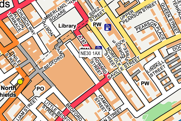 NE30 1AX map - OS OpenMap – Local (Ordnance Survey) NE30 1AX map - OS OpenMap – Local (Ordnance Survey)