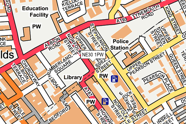NE30 1PW map - OS OpenMap – Local (Ordnance Survey) NE30 1PW map - OS OpenMap – Local (Ordnance Survey)