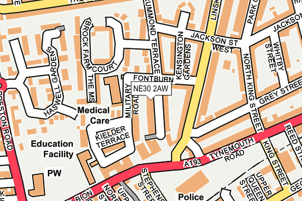 NE30 2AW map - OS OpenMap – Local (Ordnance Survey) NE30 2AW map - OS OpenMap – Local (Ordnance Survey)
