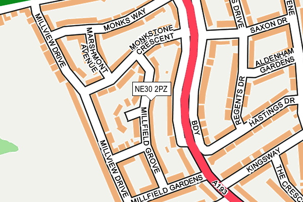 NE30 2PZ map - OS OpenMap – Local (Ordnance Survey) NE30 2PZ map - OS OpenMap – Local (Ordnance Survey)