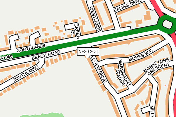 NE30 2QJ map - OS OpenMap – Local (Ordnance Survey) NE30 2QJ map - OS OpenMap – Local (Ordnance Survey)