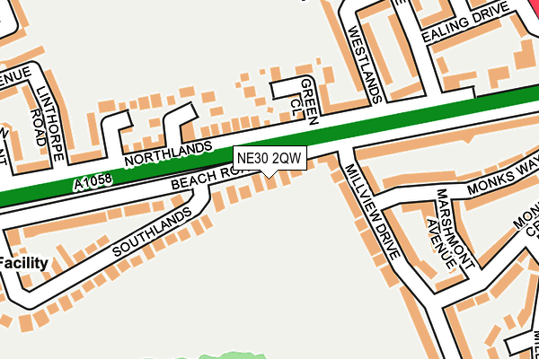 NE30 2QW map - OS OpenMap – Local (Ordnance Survey) NE30 2QW map - OS OpenMap – Local (Ordnance Survey)