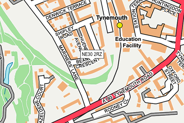 NE30 2RZ map - OS OpenMap – Local (Ordnance Survey)