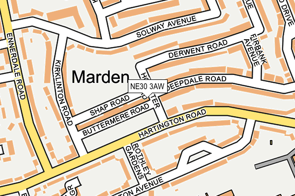 NE30 3AW map - OS OpenMap – Local (Ordnance Survey)