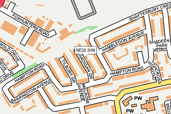 NE30 3HN map - OS OpenMap – Local (Ordnance Survey) NE30 3HN map - OS OpenMap – Local (Ordnance Survey)