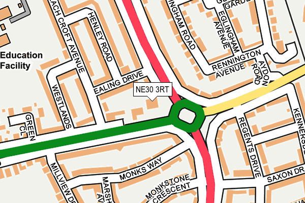 NE30 3RT map - OS OpenMap – Local (Ordnance Survey) NE30 3RT map - OS OpenMap – Local (Ordnance Survey)