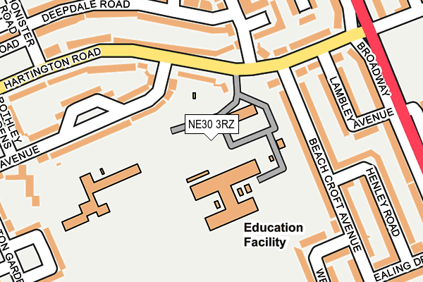 NE30 3RZ map - OS OpenMap – Local (Ordnance Survey) NE30 3RZ map - OS OpenMap – Local (Ordnance Survey)