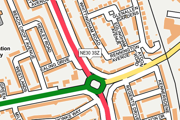 NE30 3SZ map - OS OpenMap – Local (Ordnance Survey) NE30 3SZ map - OS OpenMap – Local (Ordnance Survey)