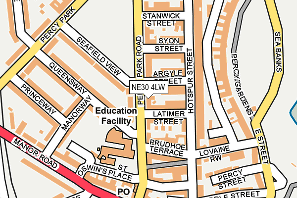 NE30 4LW map - OS OpenMap – Local (Ordnance Survey) NE30 4LW map - OS OpenMap – Local (Ordnance Survey)
